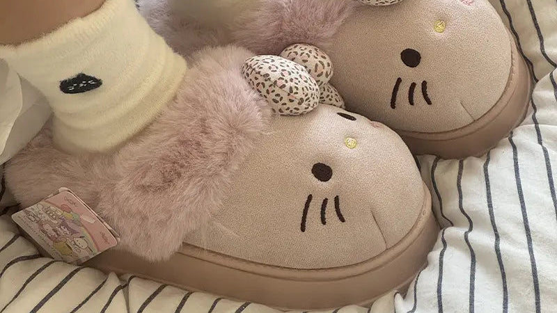 Comfy Hello Kitty Fur Slippers